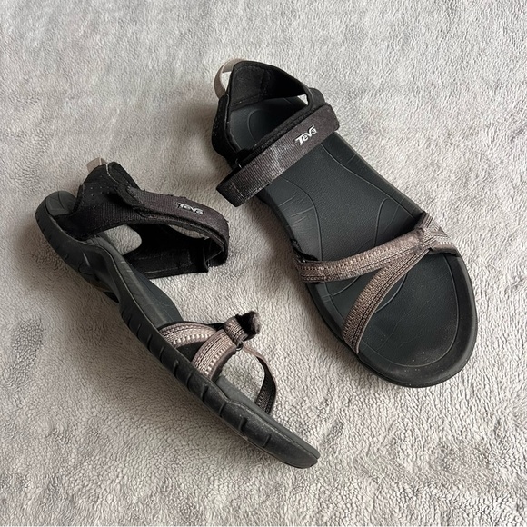 Teva Verra Strappy Cushioned Outdoor Sport Comfort Sandal Antiguous Black Multi - Picture 1 of 17